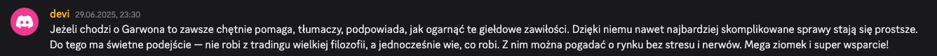 Opinia devi (29.06.2025) z serwera Discord